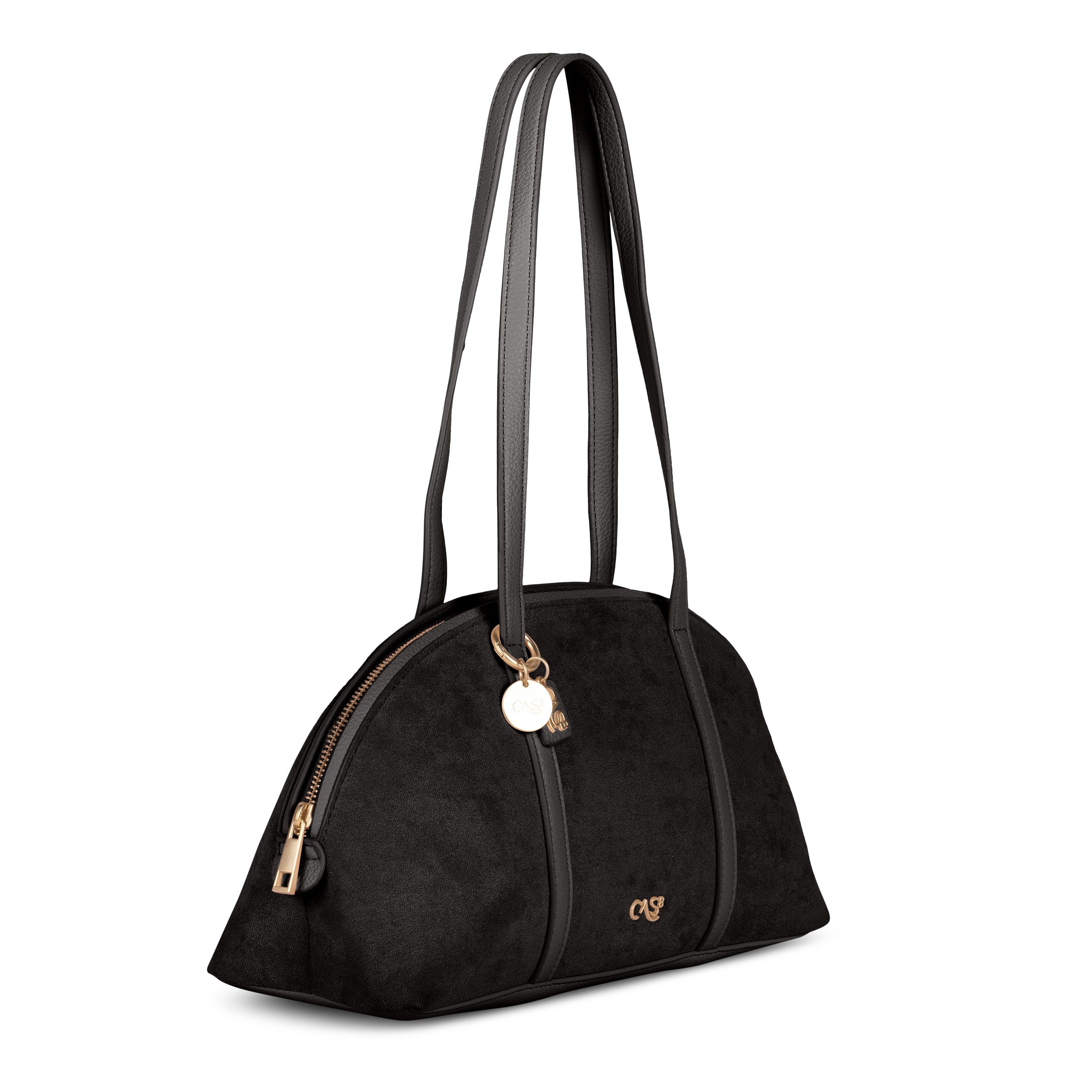 Cas8 Handtasche Rike 35590 A – Vegane Handtasche in Wildleder-Optik mit PU-Henkeln