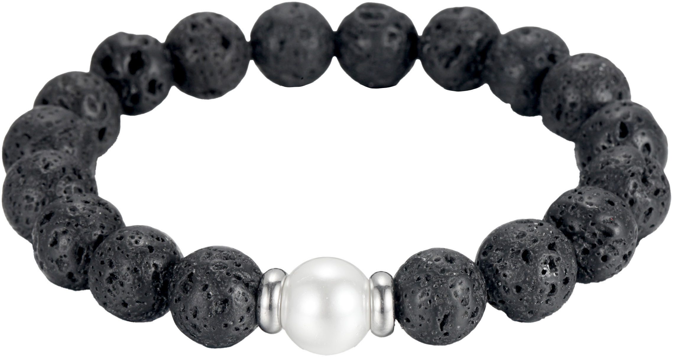 Firetti Armband Set Multipack Schmuck Geschenk Edelstahl Armschmuck Armkette Edelstein (Set, 2-tlg), mit Lavastein, Dumortierit - mit Muschelperle