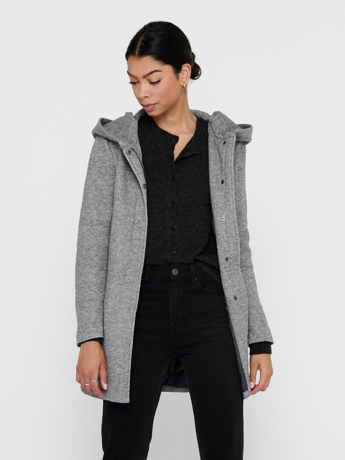ONLY Kurzmantel ONLY Damen klassischer Mantel OnlSedona Coat Übergangs-Jacke Kapuze