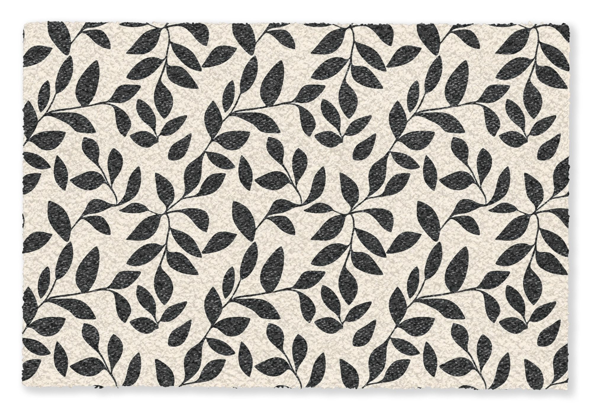 MuchoWow Fußmatte Elegant - Gemustert - Schwarz - Beige, Rechteckig, innen Schmutzfangmatte, Tür, Schmutzfänger Flur, Teppich 60x40 cm