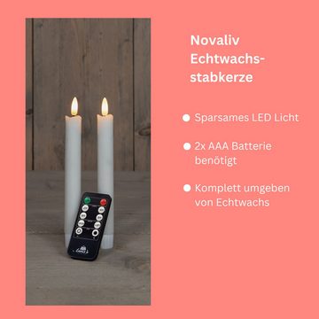 Novaliv LED-Kerze - (12-tlg), Echtwachskerzen