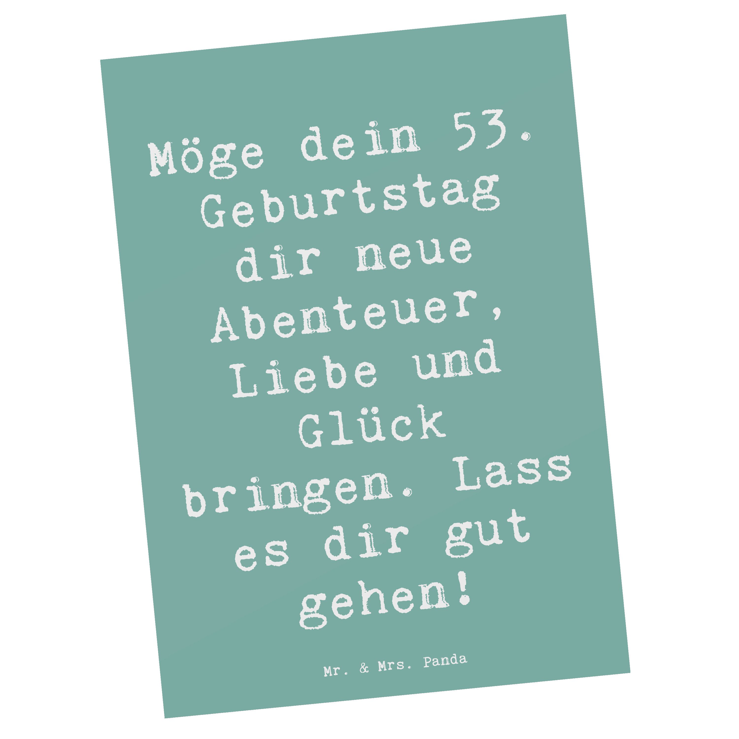 Postkarte Spruch 53. Geburtstag Abenteuer - Meeresbrise - Geschenk, Meilenstein