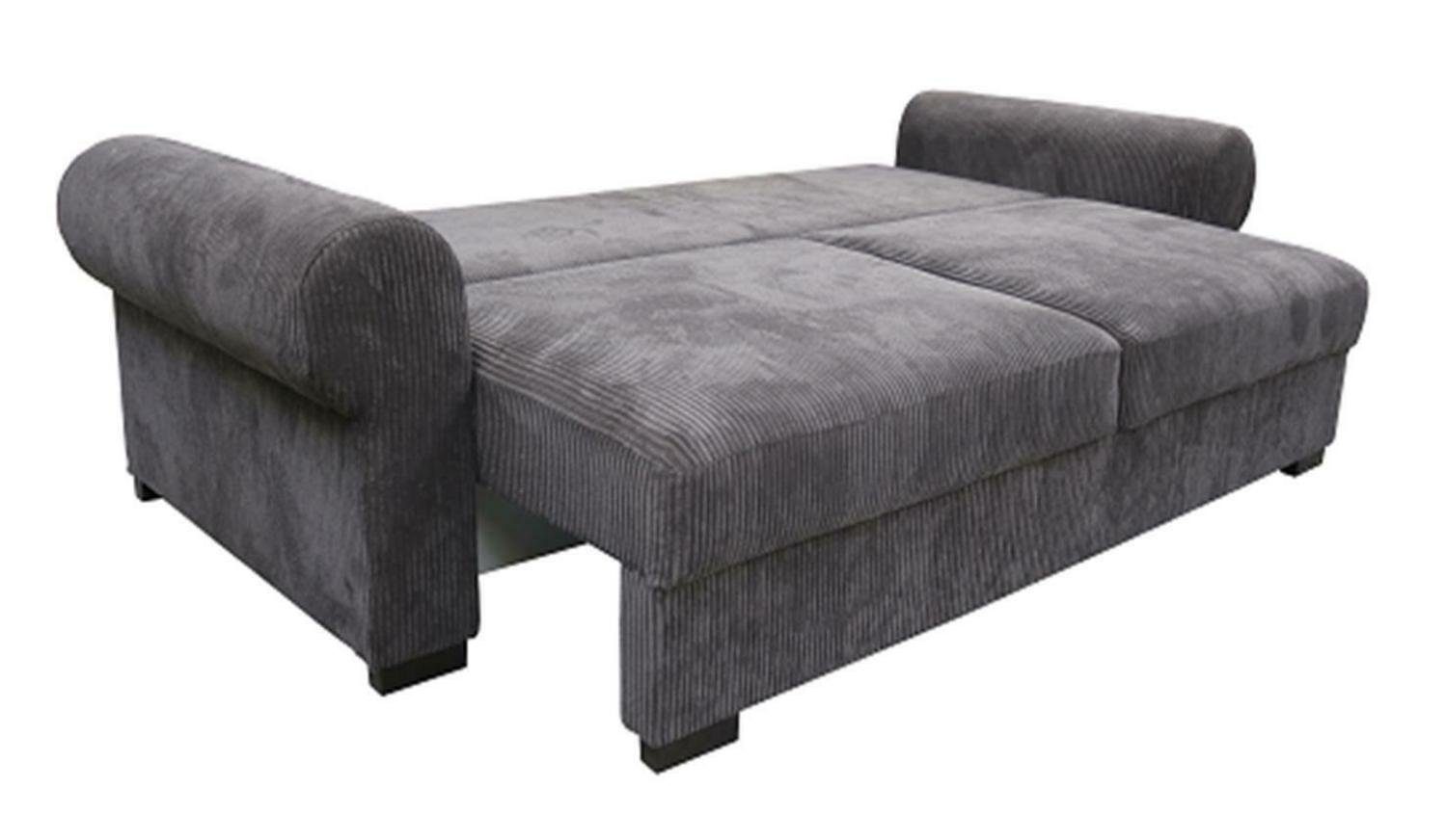 Sofa Sofa, JVmoebel xxl 256cm Bettfunktion Couch big Wohnzimmer Lümmel Schlafsofa
