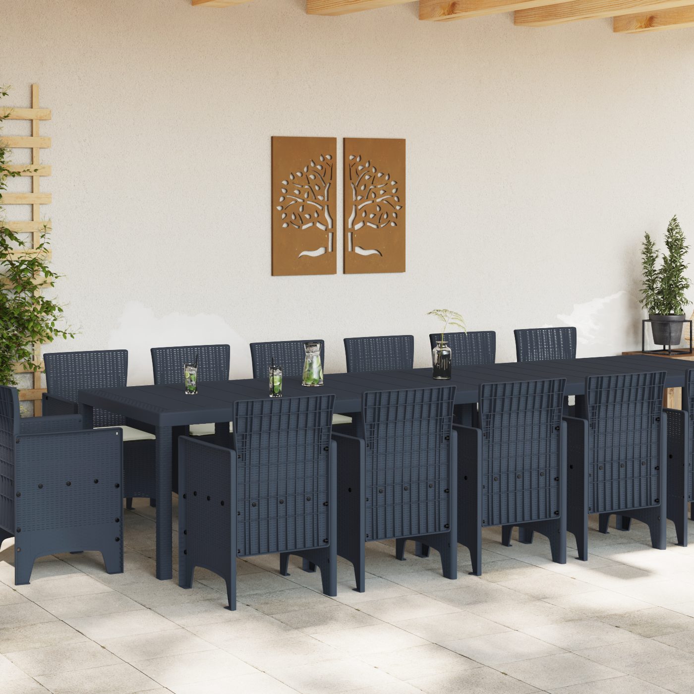 vidaXL Gartentisch 15-teiliges Garten Essgruppe mit günstig online kaufen