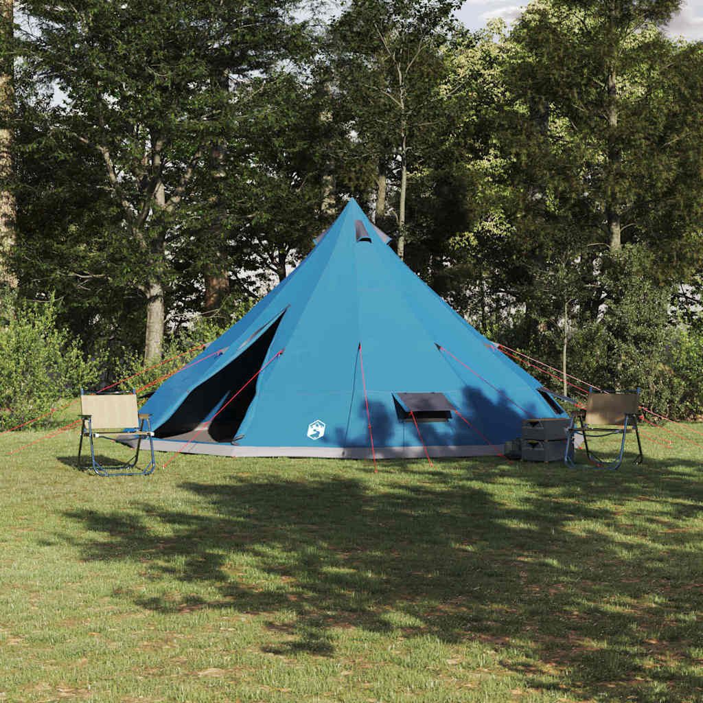 Faltzelt Familien-Tipi-Zelt mit Dach Blau und Grau 560 x 560 x 300 cm