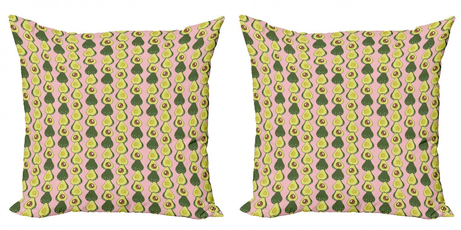 Kissenbezüge Modern Accent Doppelseitiger Digitaldruck, Abakuhaus (2 Stück), Avocado Halbieren Tropic Frucht-Muster