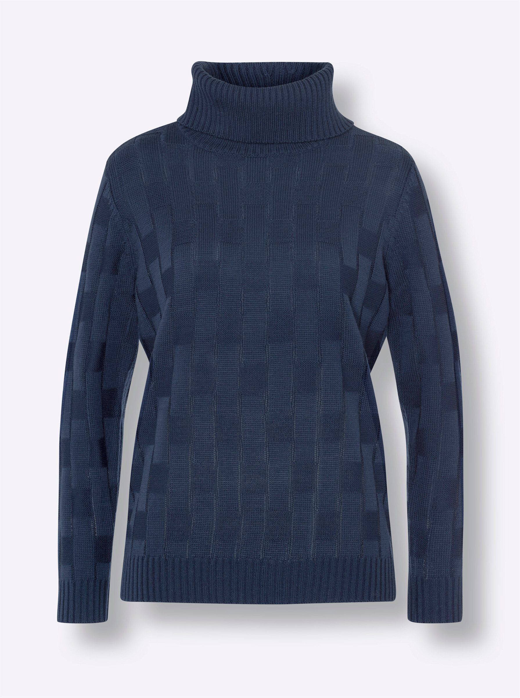 Sieh an! Strickpullover Rollkragen-Pullover Langarm Struktur