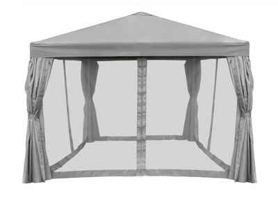 bellavista - Home&Garden® Pavillon Aluminium-Stahl Pavillon 3x3m Deluxe grau, mit 4 Seitenteilen, inkl. Moskitonetz