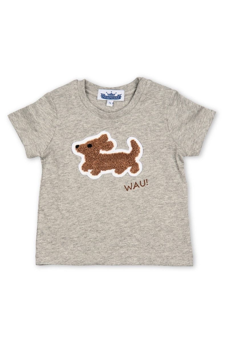 Trachtenhemd Trachtenshirt Baby/Kind - DACKEL - grau