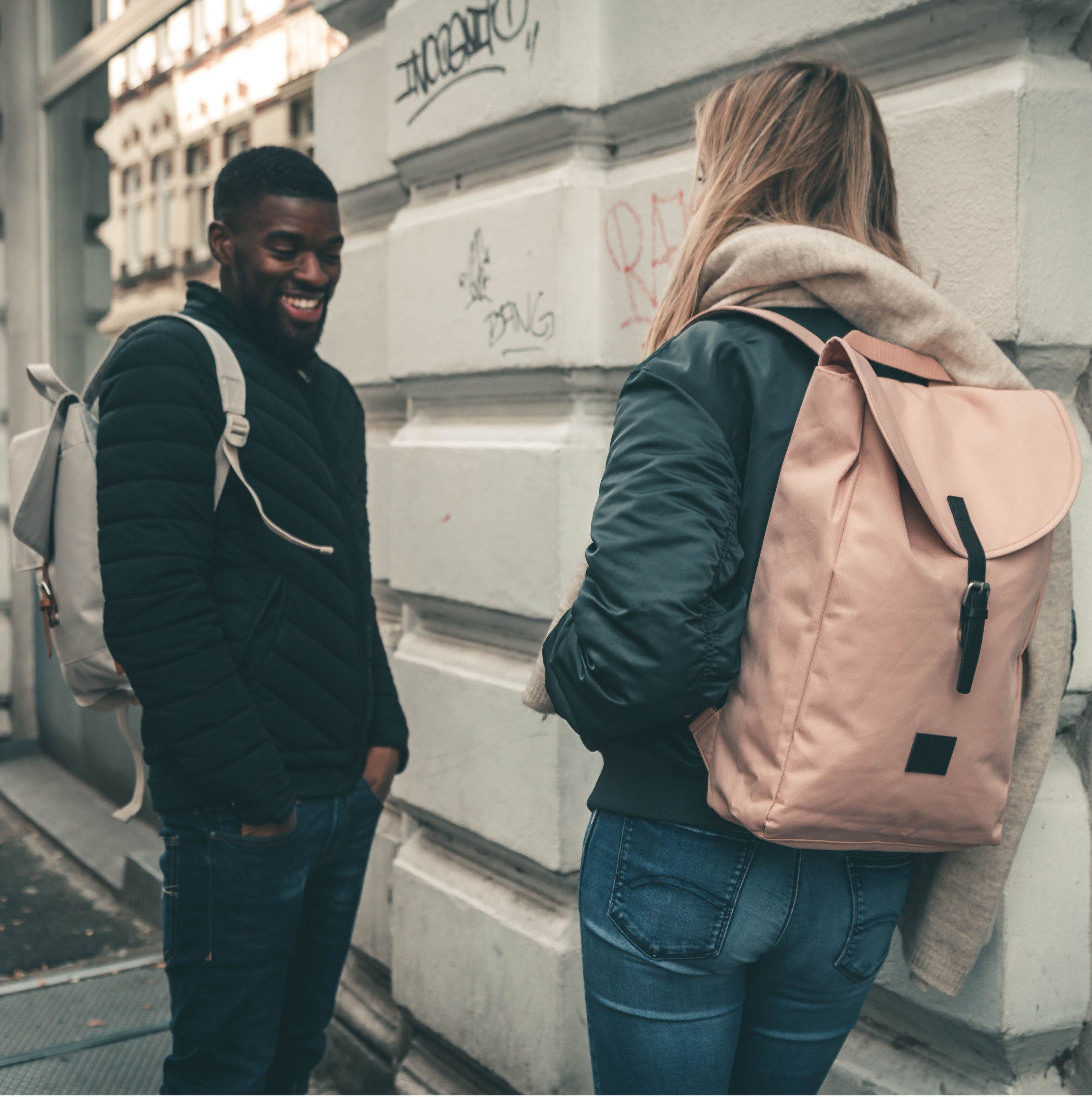 Liam Cityrucksack pink Laptopfach, Urban Wasserabweisend Rucksack Damen Johnny Herren, Laptop