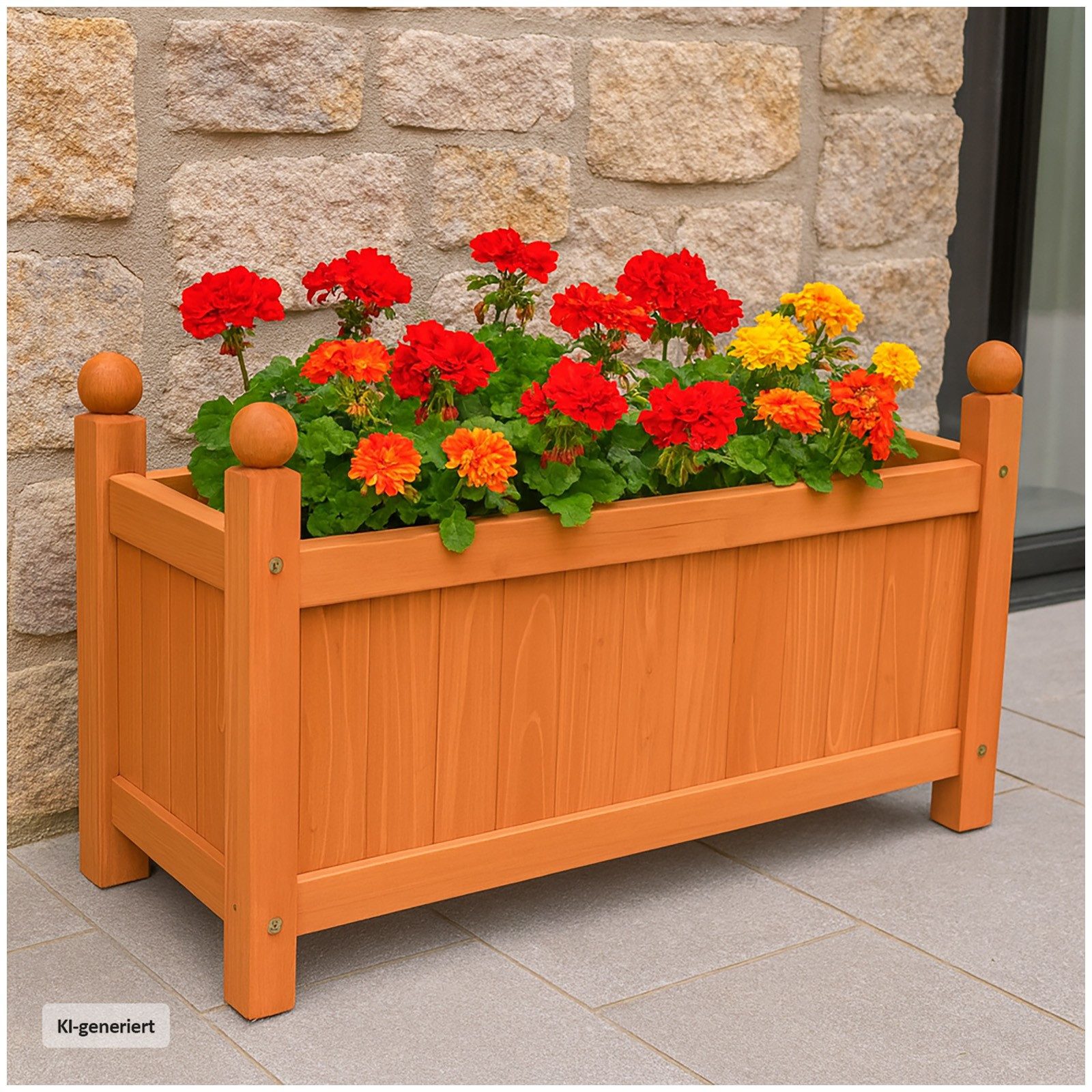 HTI-Living Blumenkasten Holz-Pflanzkasten in Braun (Stück, 1 St., 1 Blumenkasten), Pflanztrog Blumenkübel Pflanzkasten