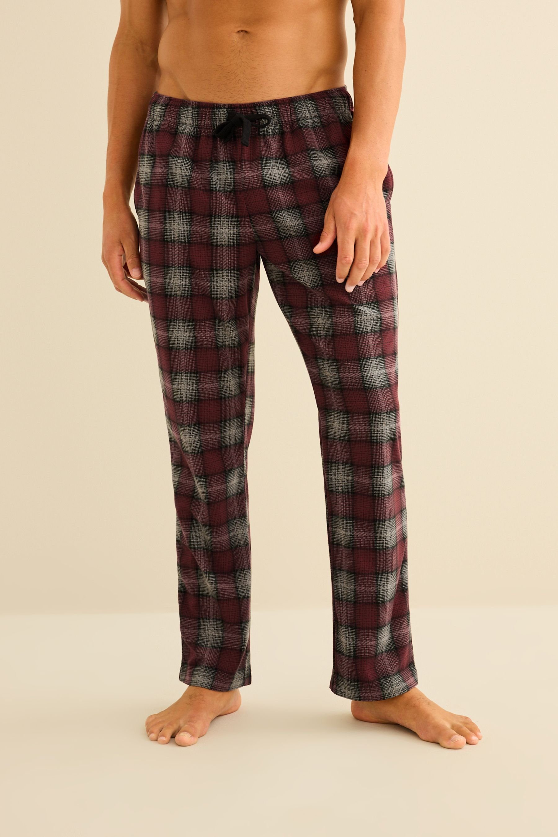 Next Pyjamahose Motion Flex Red (1-tlg) gemütliche Schlafanzughose Check