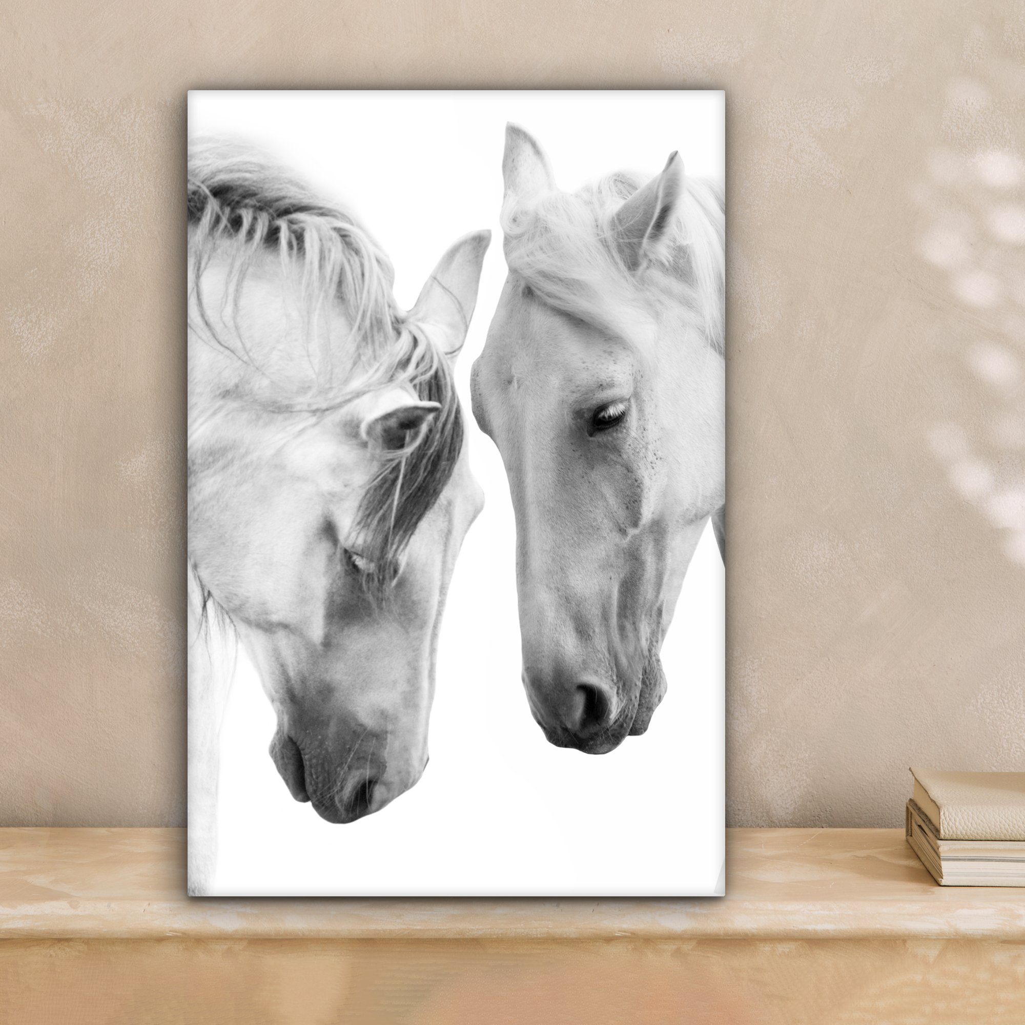 OneMillionCanvasses® Leinwandbild Pferd - Tiere - Porträt - Weiß, Fotodruck günstig online kaufen