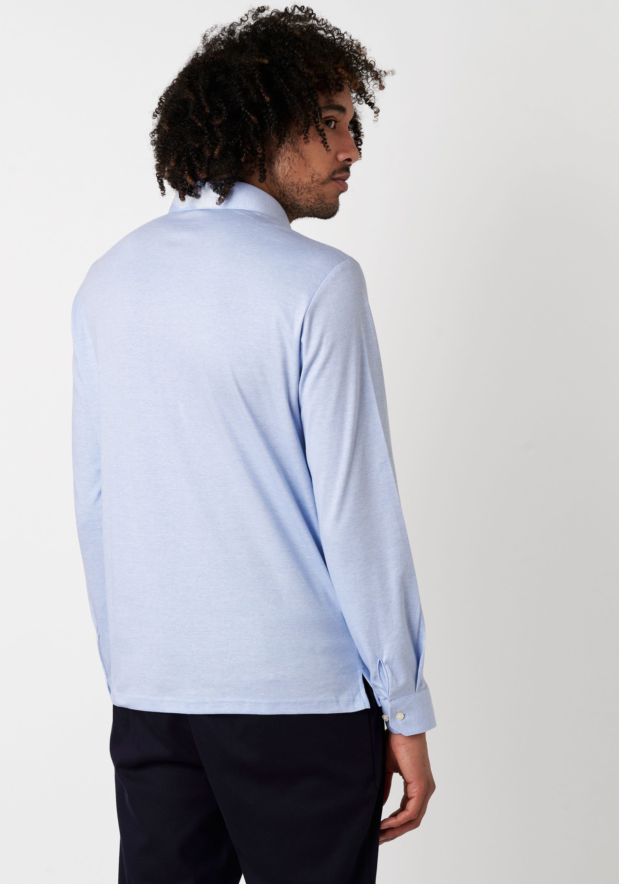 DESOTO Langarm-Poloshirt Jerseypolo Essential Kent langarm Flexibler Stretc günstig online kaufen