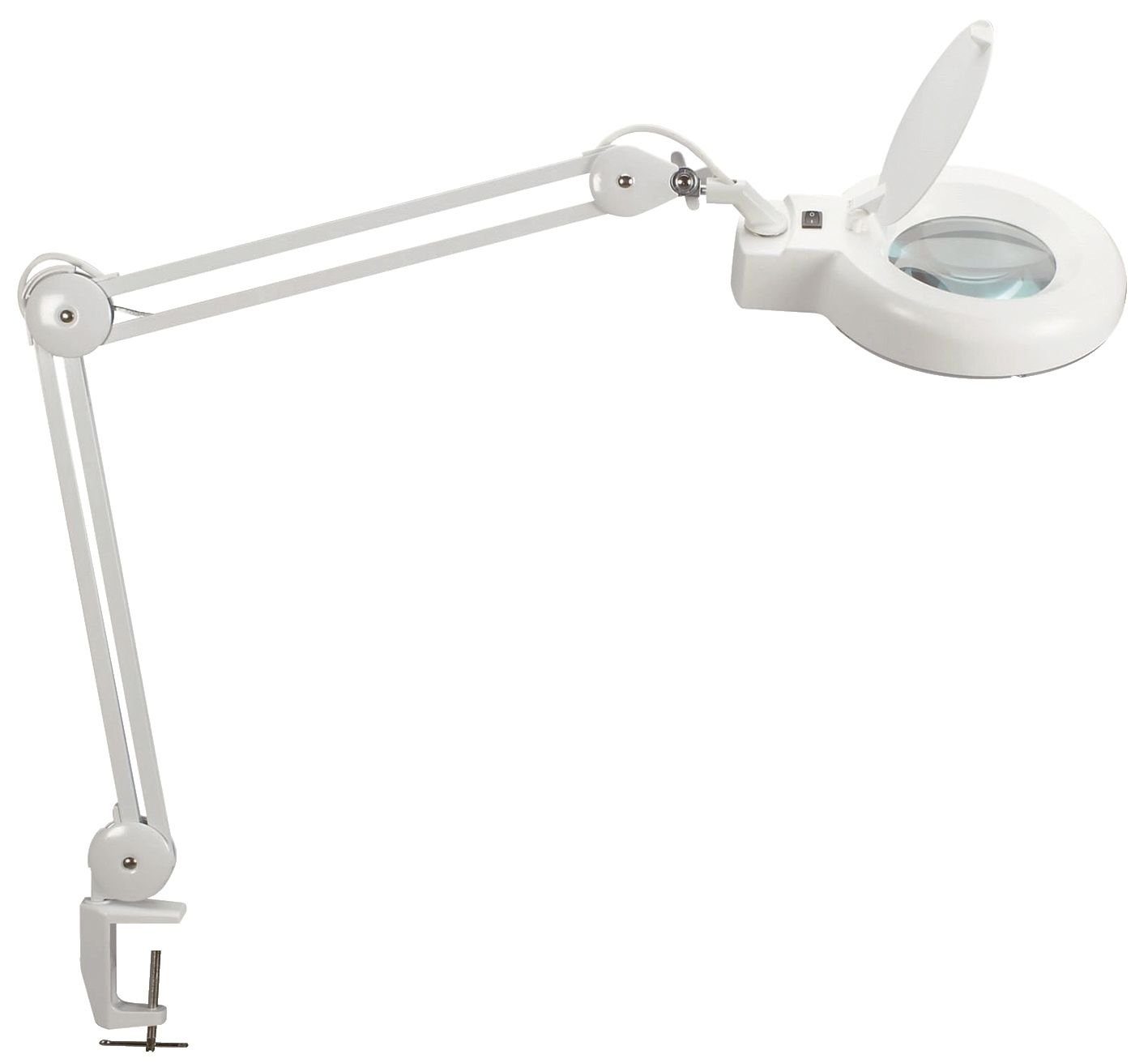 LED-Lupenleuchte MAULviso, weiß, Höhe 50 cm, Klemme günstig online kaufen