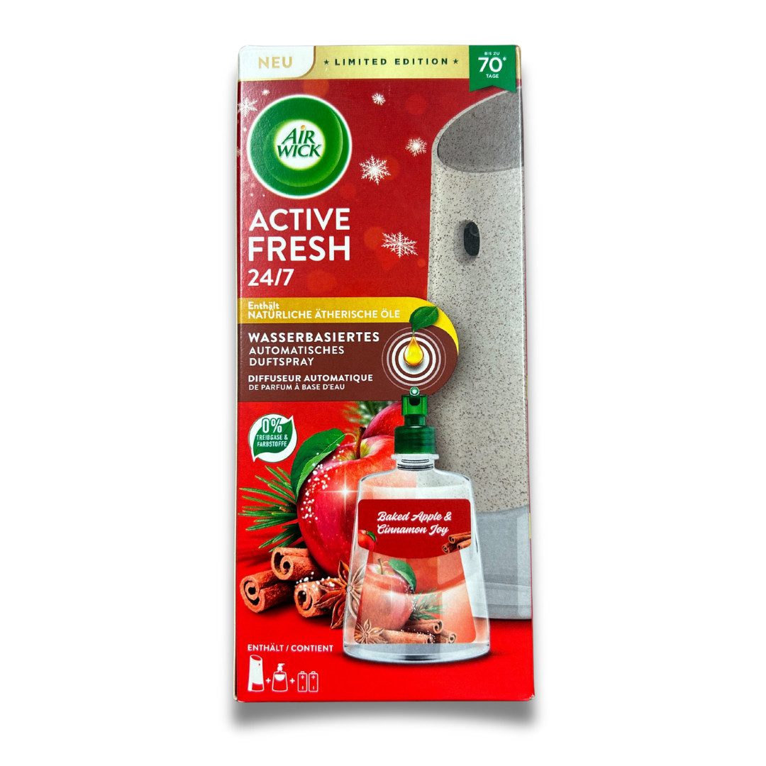 Air Wick Raumduft 24/7 Active Fresh Standgerät mit Nachfüller, Duftnote „Baked Apple & Cinnamon Joy