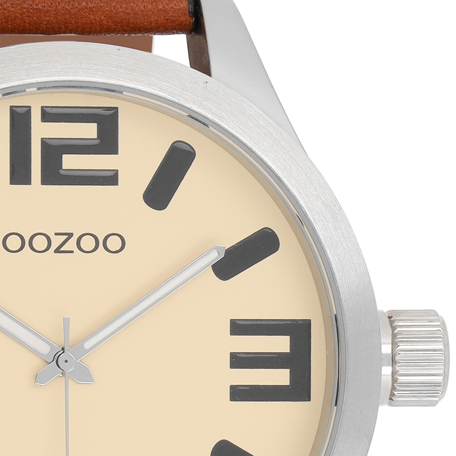 OOZOO Quarzuhr Oozoo Unisex Armbanduhr Timepieces Analog, (Analoguhr), Damen, Herrenuhr rund, extra groß (ca. 51mm) Lederarmband, Fashion