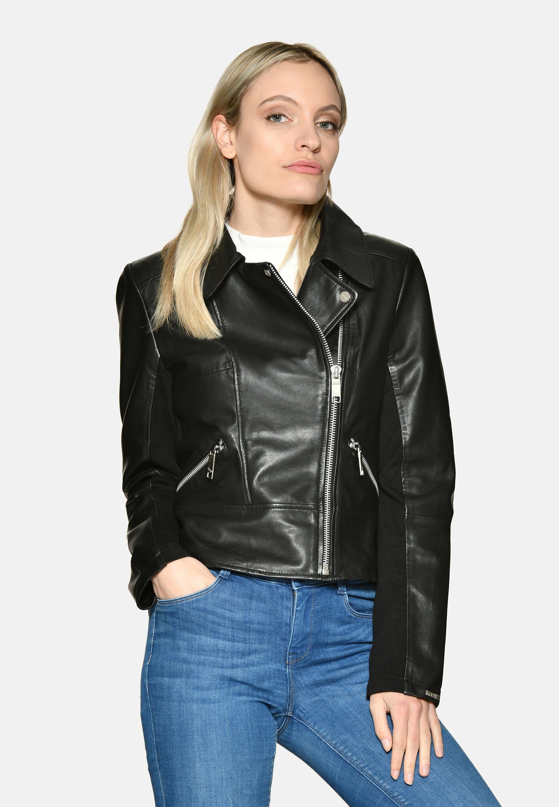 [Besonderheit, Qualitätsprodukte] Maze Lederjacke 42020138 black