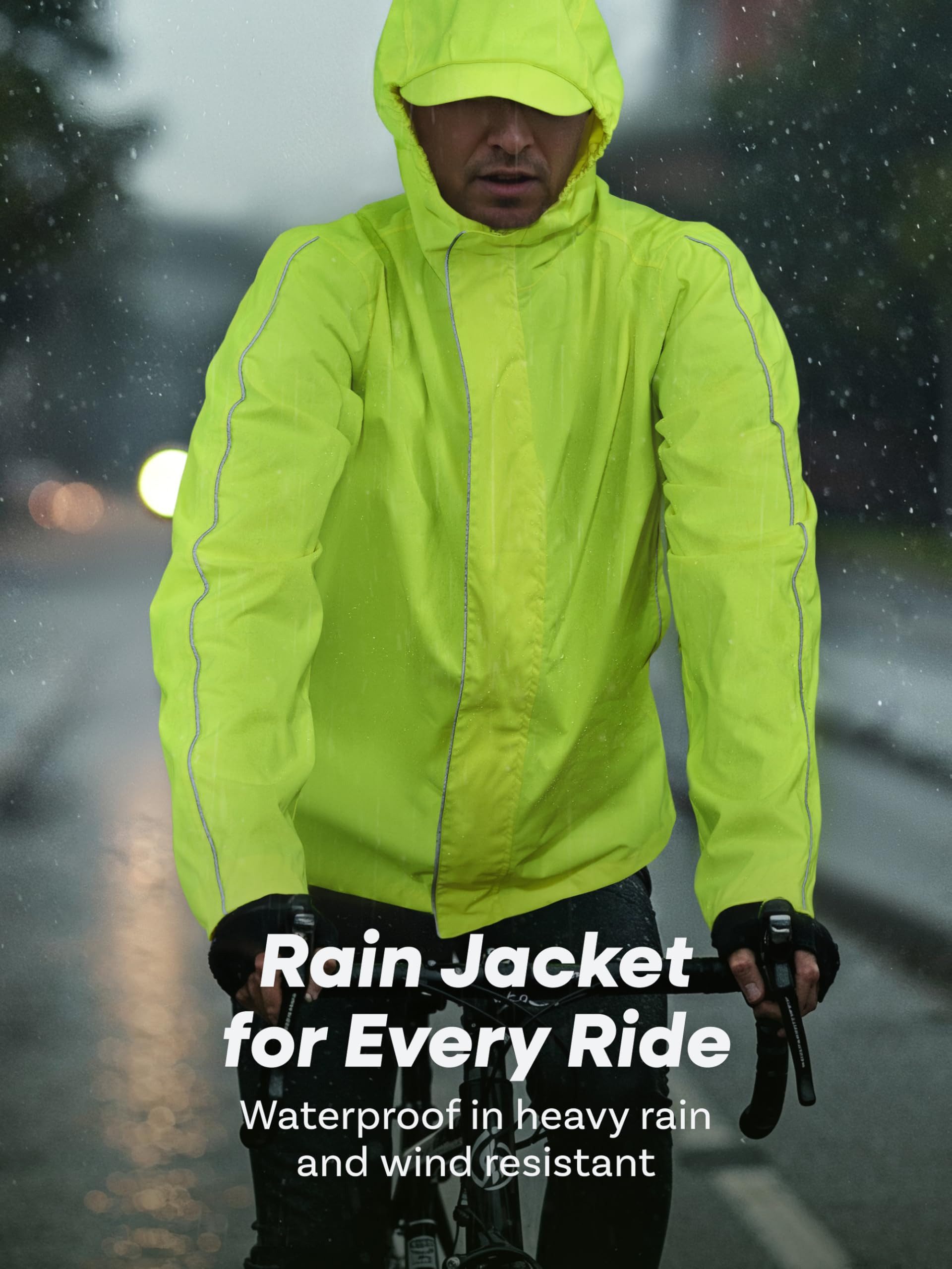 Prowiste Warnweste Fahrradjacke - Wasserdicht Atmungsaktiv Reflektierend – Fahrradjacke (Einzelartikel, 1-tlg., 1 x Fahrradjacke) Herren & Damen – Wasserdicht & Atmungsaktiv Reflektierende Regenjacke