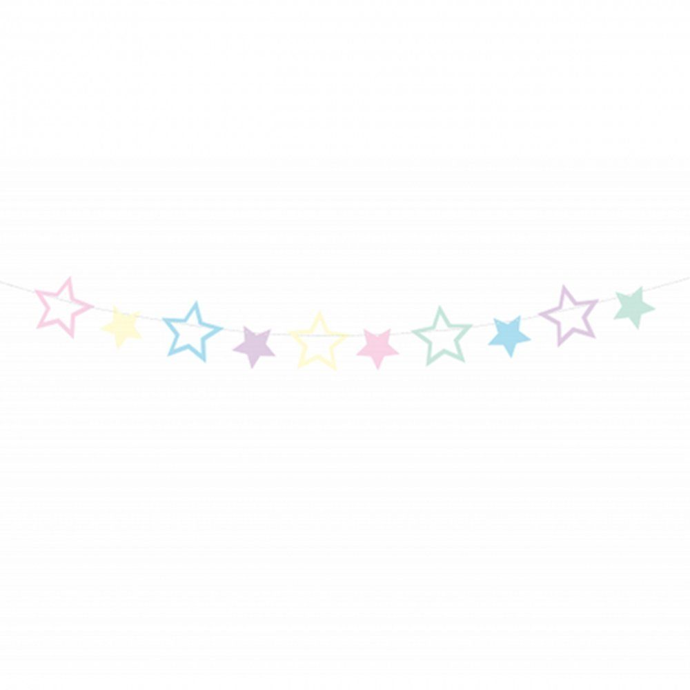 partydeco Girlande Bannergirlande Sterne - Unicorn/Einhorn - 2m