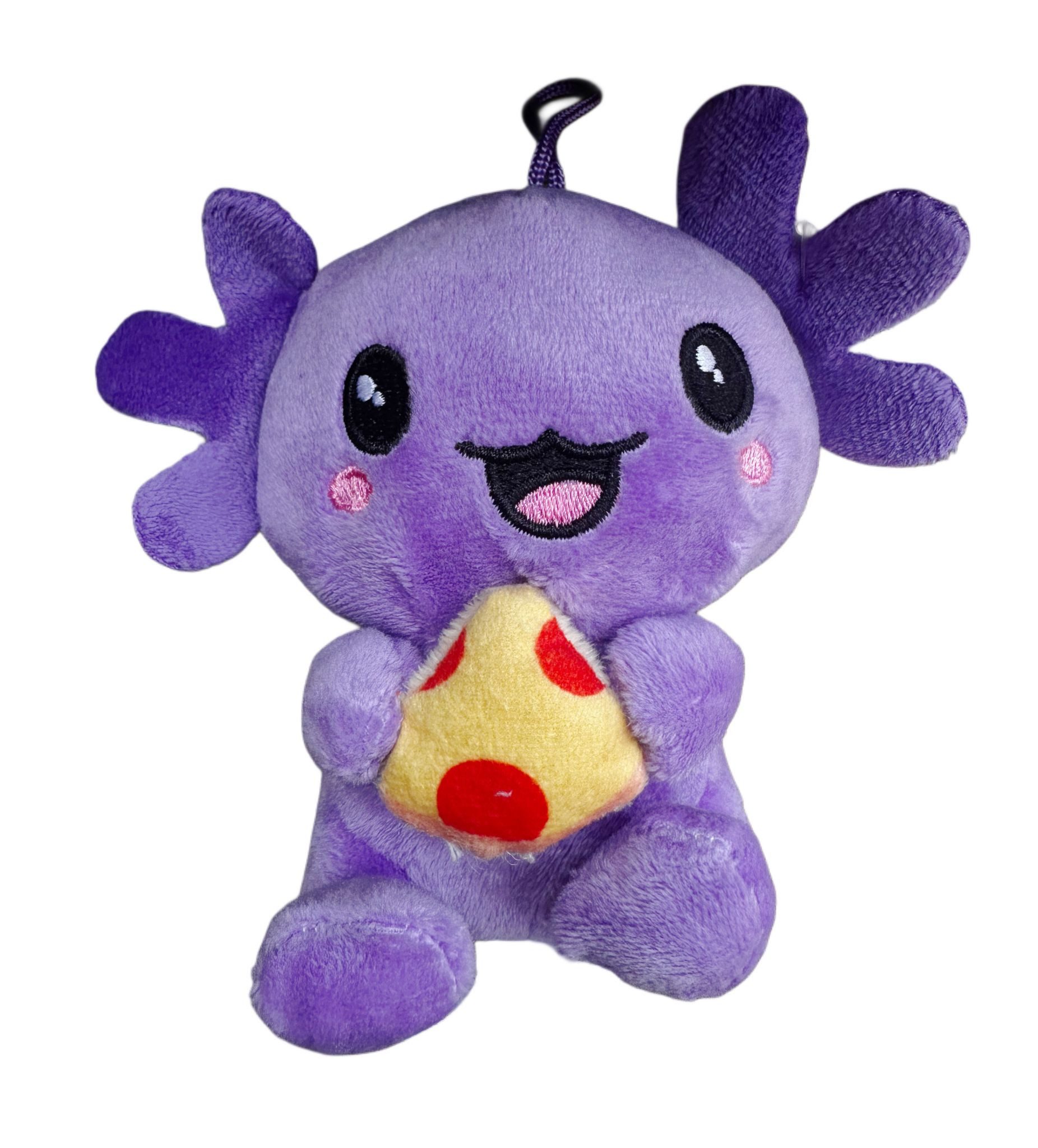 soma Kuscheltier Axolotl Kuscheltier Echse Molch Figur Plüsch 12 cm Plüsch lila Pizza (Set, 1-St., Geschenk-Set), Axolotl Plüschtier Kuscheltier 12 cm Figur Plüschtier