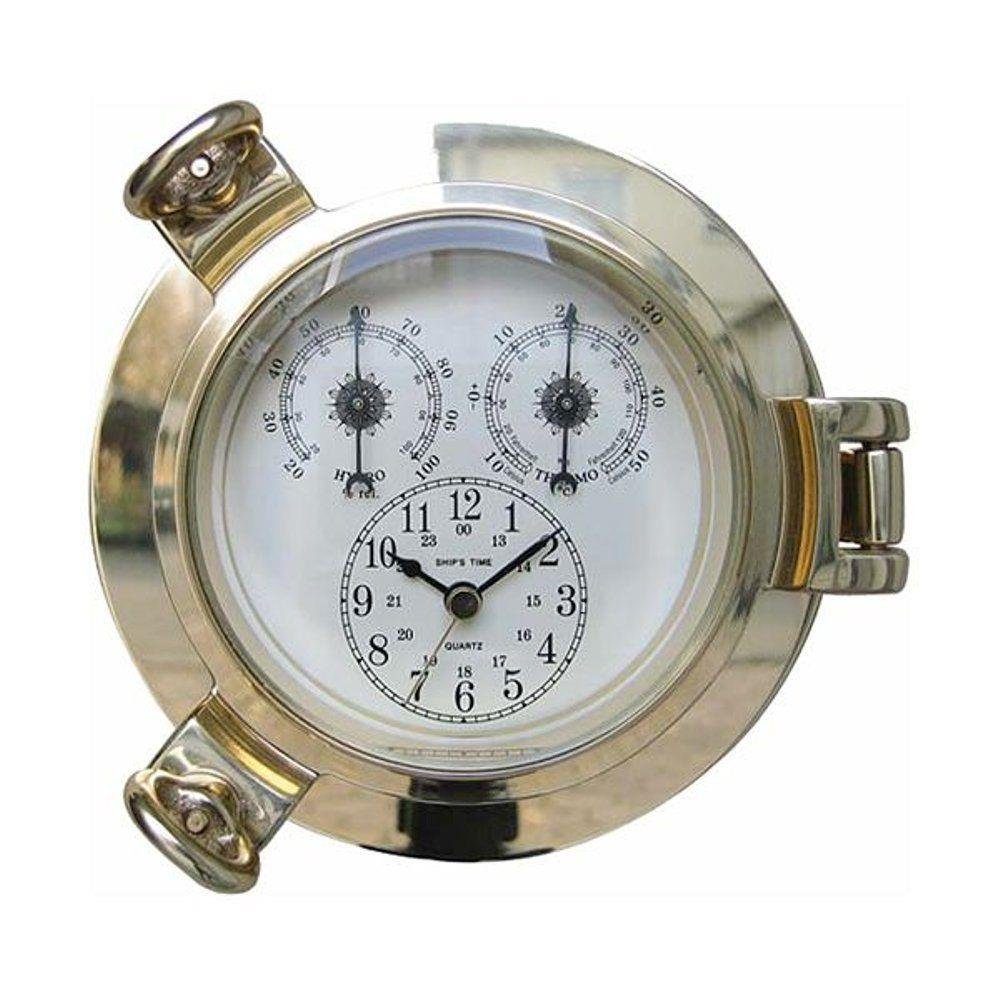 Linoows Uhr Wanduhr, Multiinstrument im Bullauge 14 cm