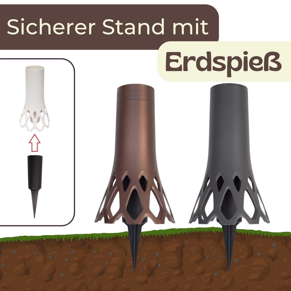 GarPet Blumentopf Grabvase Erdspieß Grab Vase Friedhof Wetterfest Grabschmuck Steckvase – Bild 3 von 5