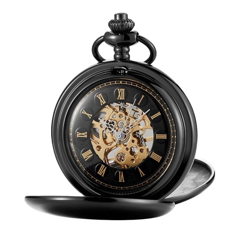 Tidy Taschenuhr Antike Skelett Taschenuhr Handaufzug – Doppel offen, Kette, Tasche
