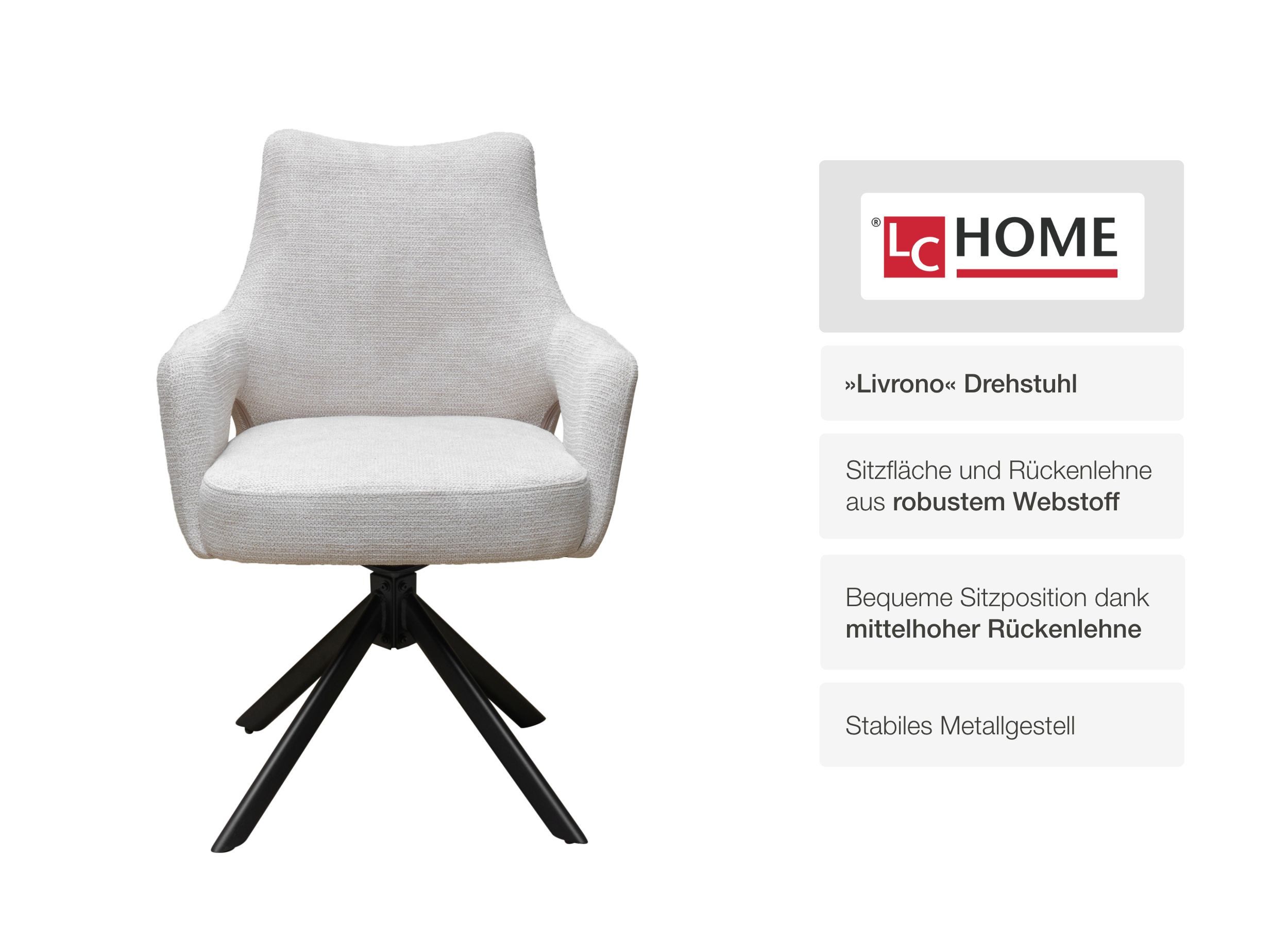 LC Home Essgruppe LC Home Essgruppe Livrono Esstisch Wildeiche Esszimmerstühle Webstoff
