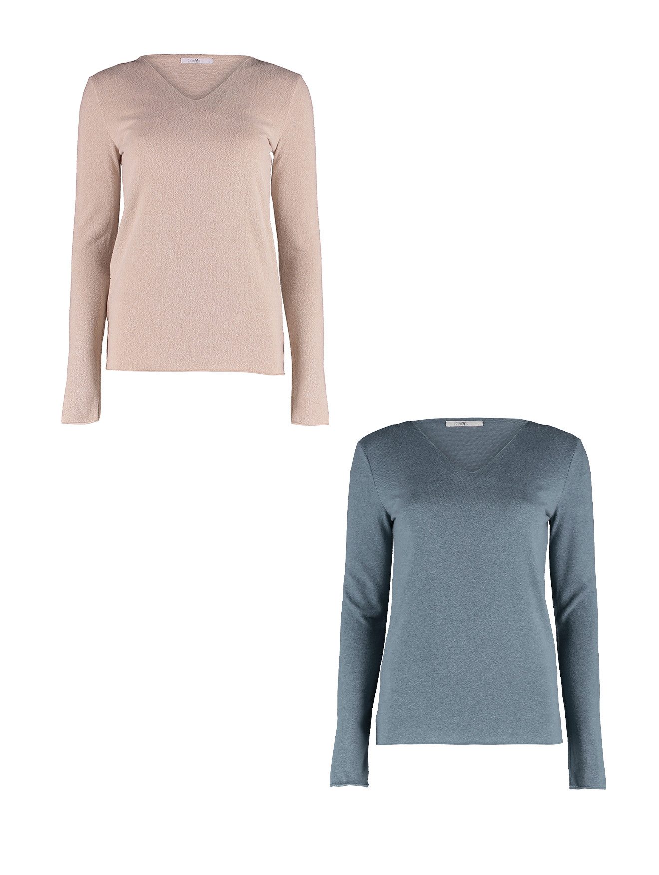 HaILY’S T-Shirt 2er-Set V-Ausschnitt Normale Passform (2-tlg) LS V TP Zi44n günstig online kaufen
