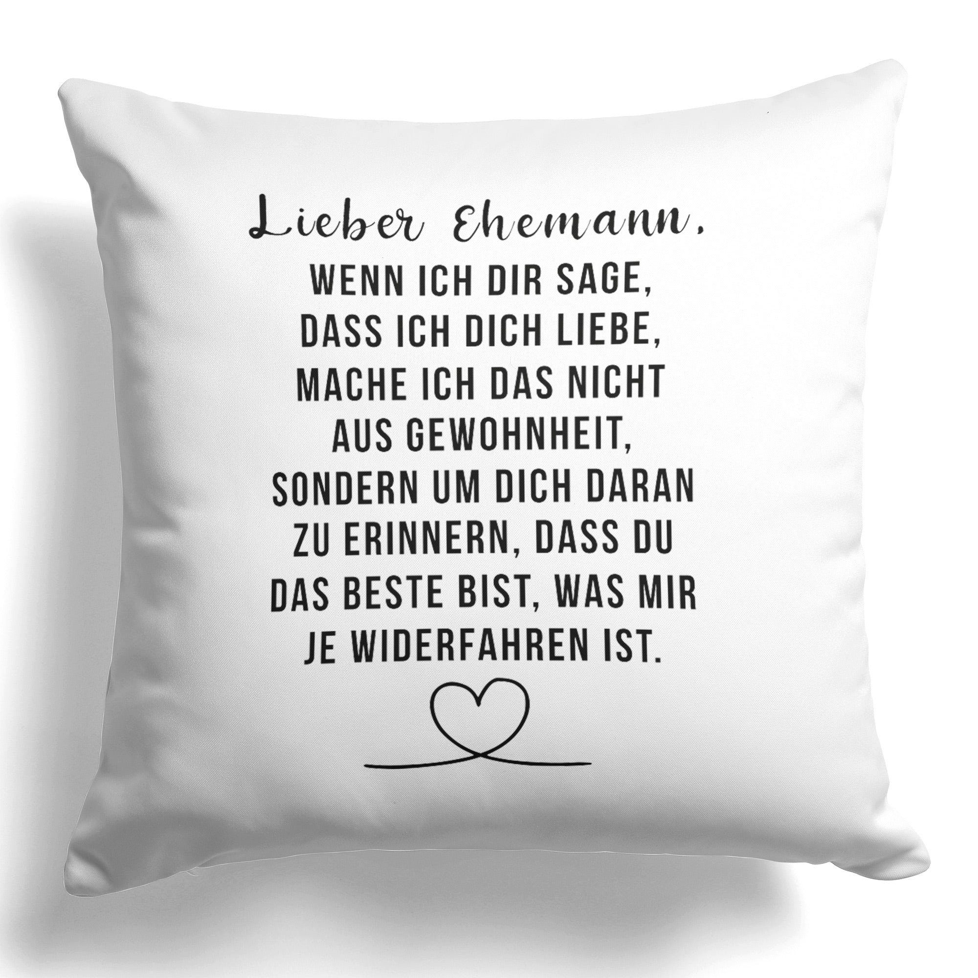 22Feels Dekokissen Ehemann Geschenk Hochzeitstag Geburtstag Valentinstag Weihnachten, Deko mit Persönlichkeit