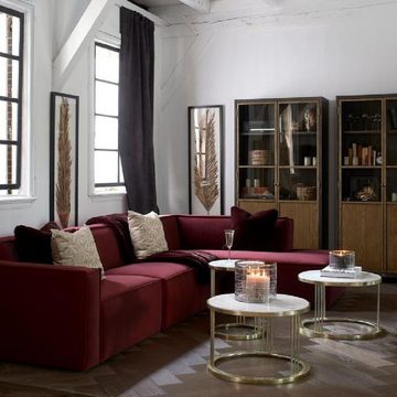 Rivièra Maison Dekoobjekt Kissenhülle Faux Fur Dark Red (50x50cm)