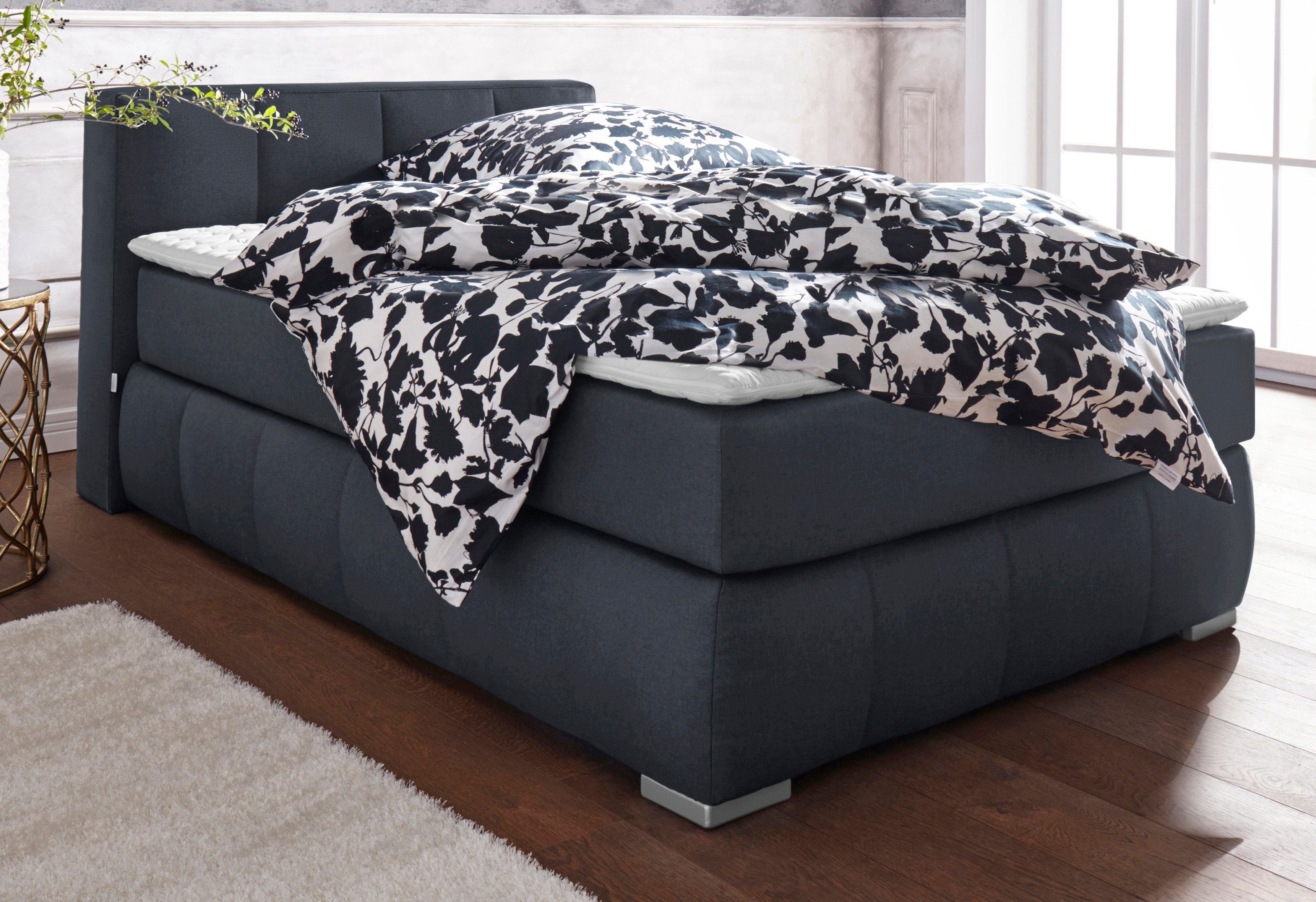 Guido Maria Kretschmer Home&Living Boxspringbett Chelles, inkl. Topper, in XXL- Überlänge 220 cm, Unterbox mit feine Wölbung