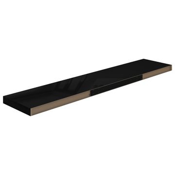 vidaXL Regal Wandregale Schwebend 4Stk Hochglanz-Schwarz 120x23,5x3,8cm MDF