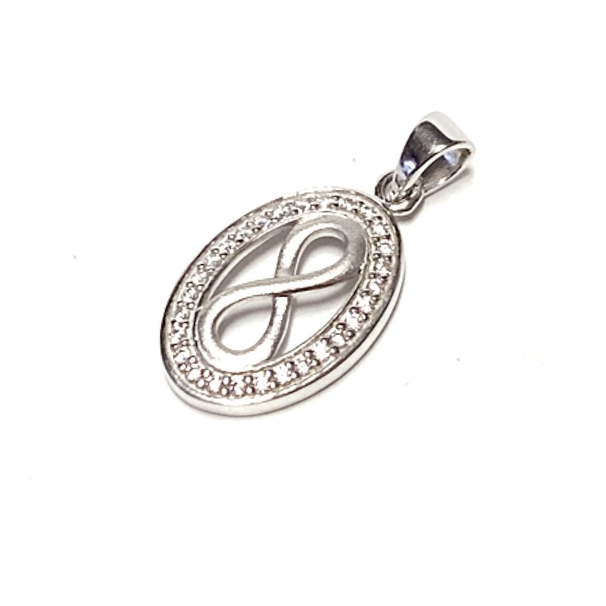 Kettenanhänger Kettenanhänger Unendlichkeitsacht 925 Sterling Silber rhod Zirkonia