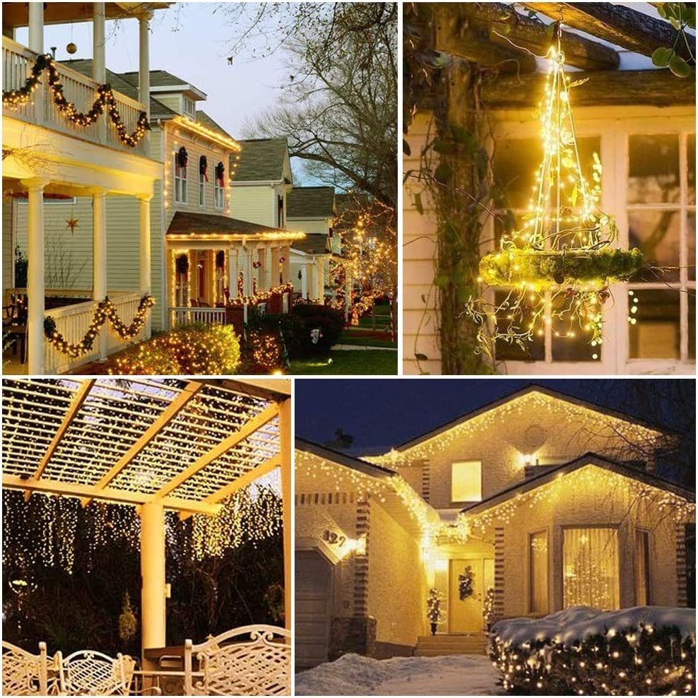 Fernbedienung, Lichterkette, - 50 Warmweiß LEDs Modi Wasserdichte LED Lichterkette, 5M Batterie oyajia betrieb IP65 10m/20m LED-Lichterkette 8 Dimmbar AA mit LED