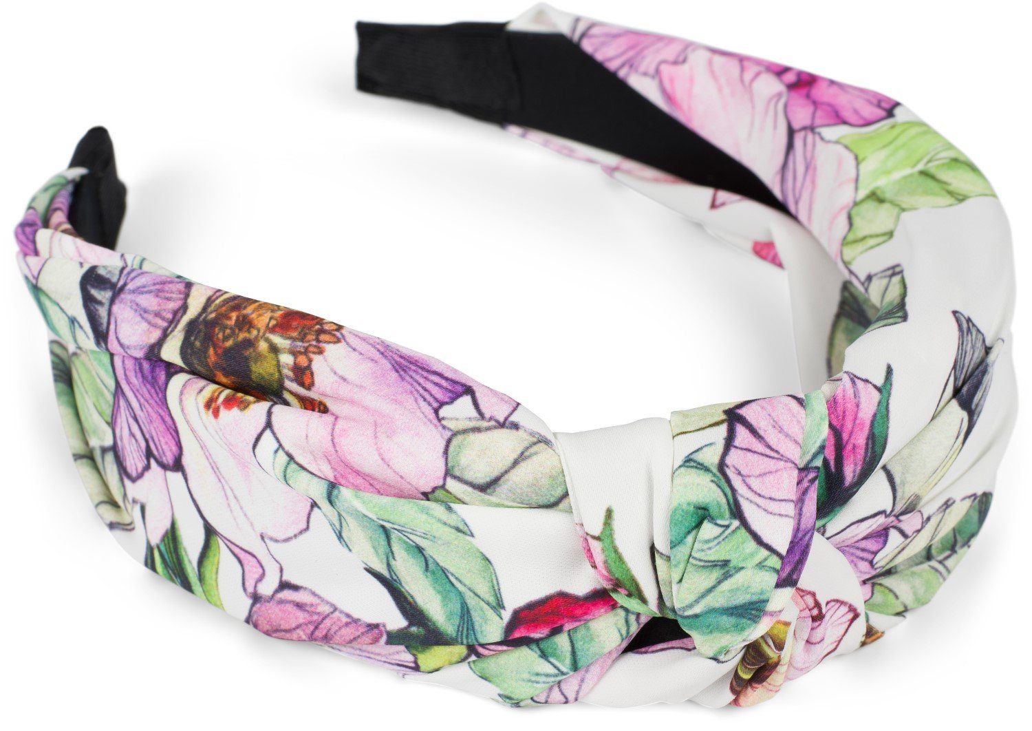 styleBREAKER Haarband, 1-tlg., Haarreif Blumen Muster Weiß mit