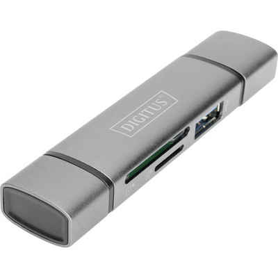 Digitus Speicherkartenleser Combo Card Reader Hub (USB-C+USB 3.0) 1x SD, 1x