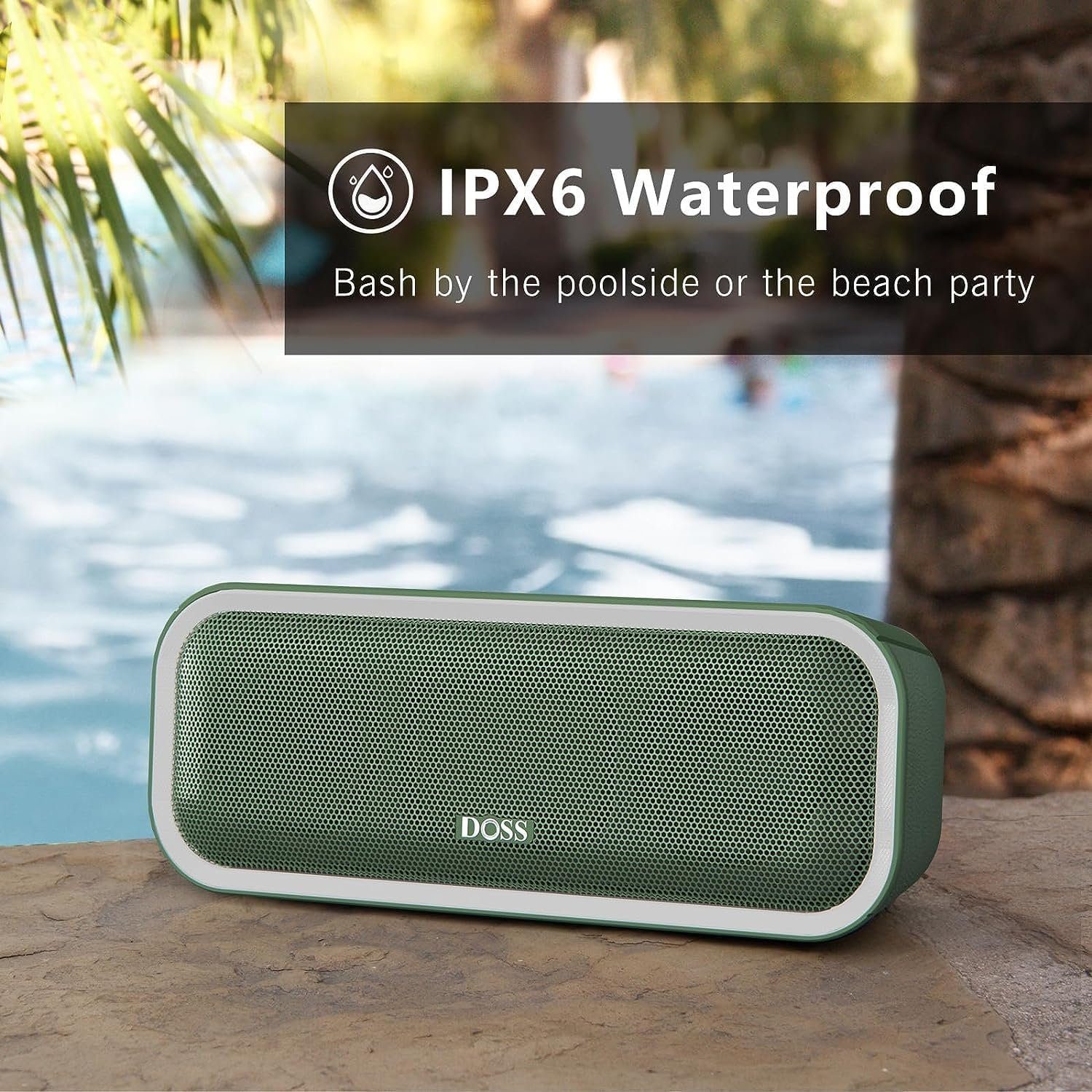 W, Lichtern, Stereo (Bluetooth, Std) 24 Lautsprecher Wasserdicht, 15 Wireless IPX5 Stereo-Pairing, Bluetooth Musikbox DOSS