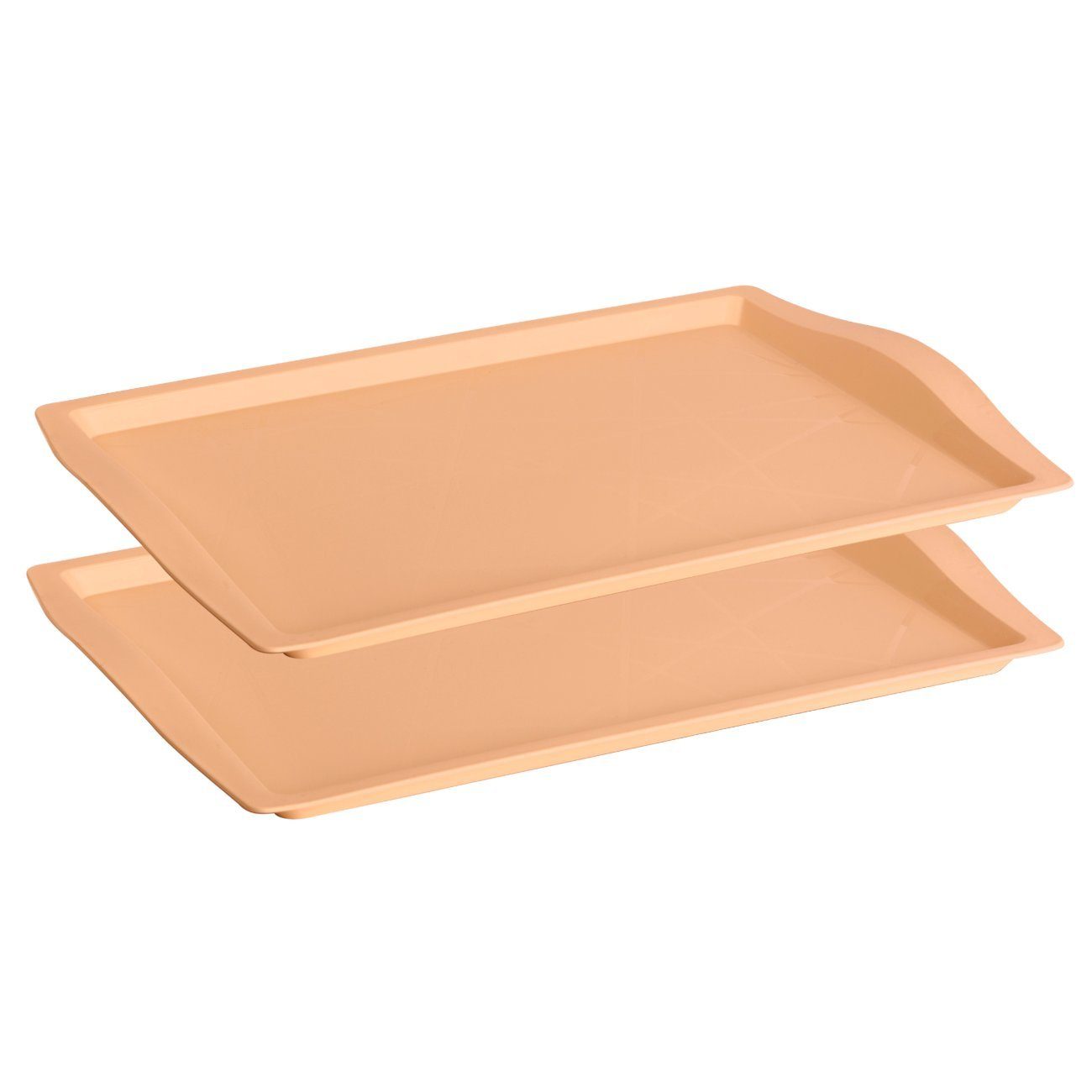 Engelland Tablett Serviertablett, Kunststoff, (Vorteils-Set, 2-tlg., L 46,5 x B 33 x H 3 cm), Moderne Verzierung, BPA-frei, rechteckig, Mehrweg, wiederverwendbar