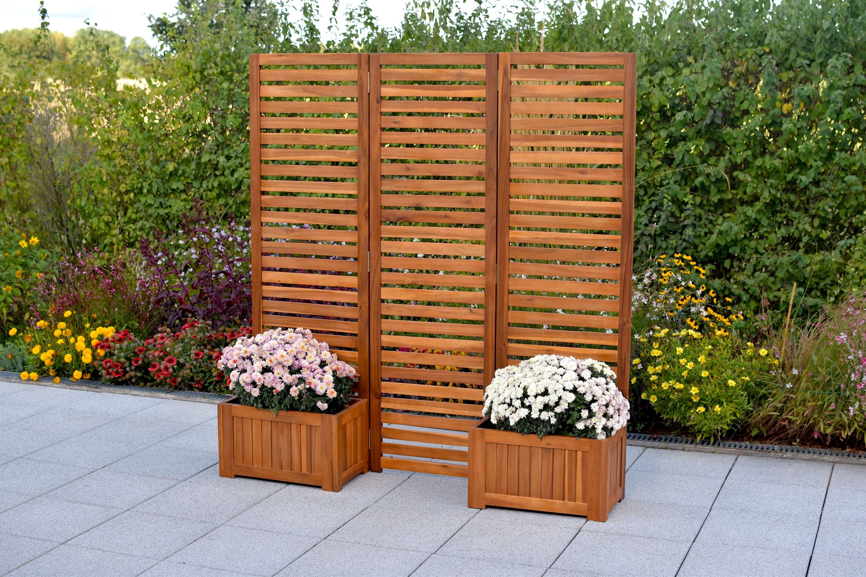 MERXX planter privacy screen with two planting boxes, flexibly positionable