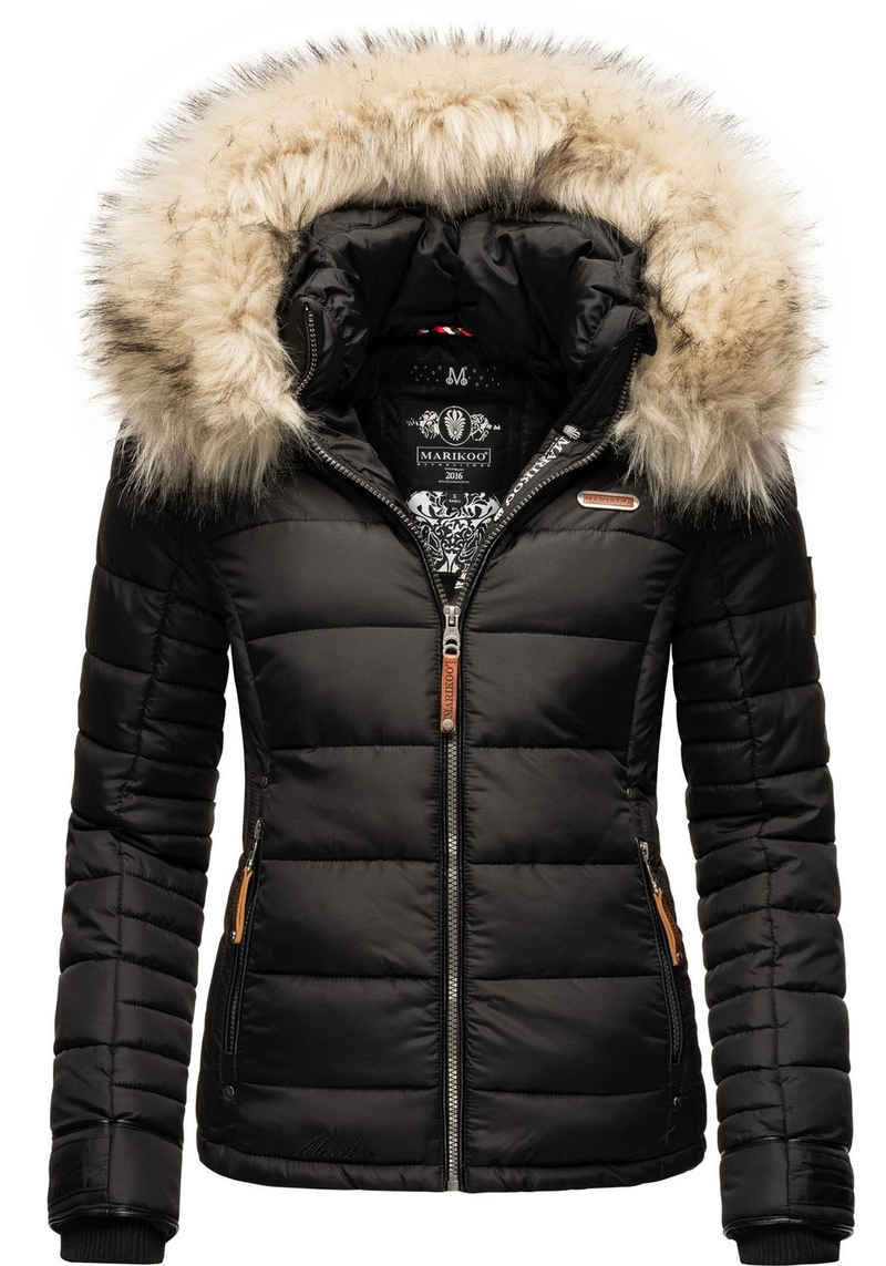 Marikoo Winterjacke Lerikaa Winter Steppjacke mit abnehmbarem Kunstfell