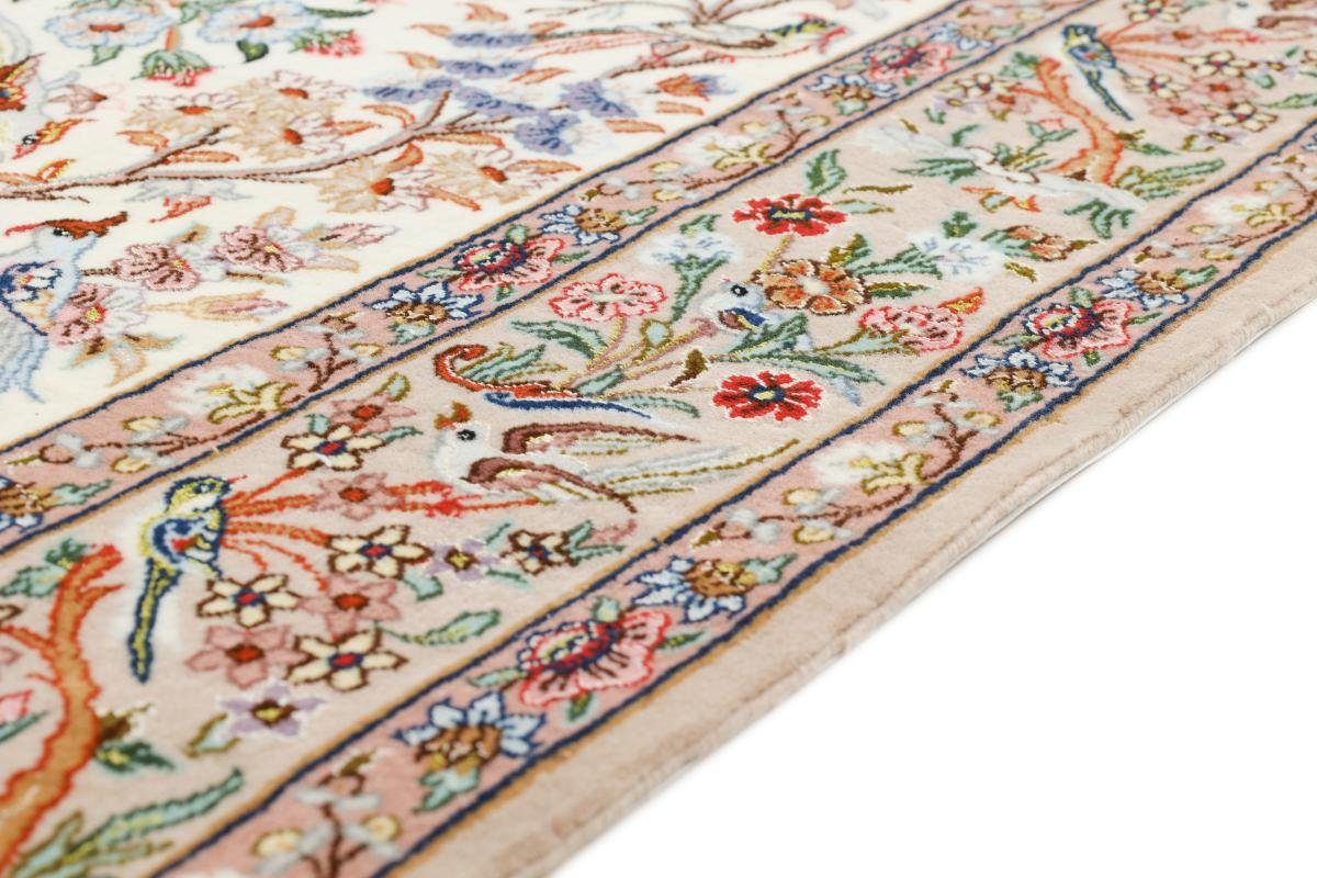 Orientteppich Isfahan Seidenkette 108x158 Handgeknüpfter Höhe: Nain 6 Trading, mm Orientteppich, rechteckig
