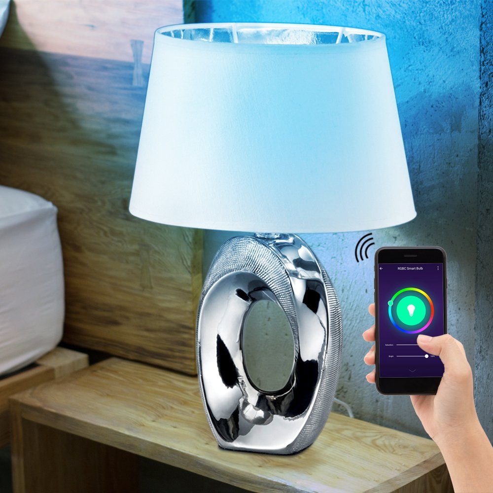 Reality Leuchten Smarte LED-Leuchte, Leuchtmittel inklusive, Kaltweiß, Warmweiß, Neutralweiß, Tageslichtweiß, Farbwechsel, Smart Design Nacht Schreib Tisch Leuchte Alexa Google-