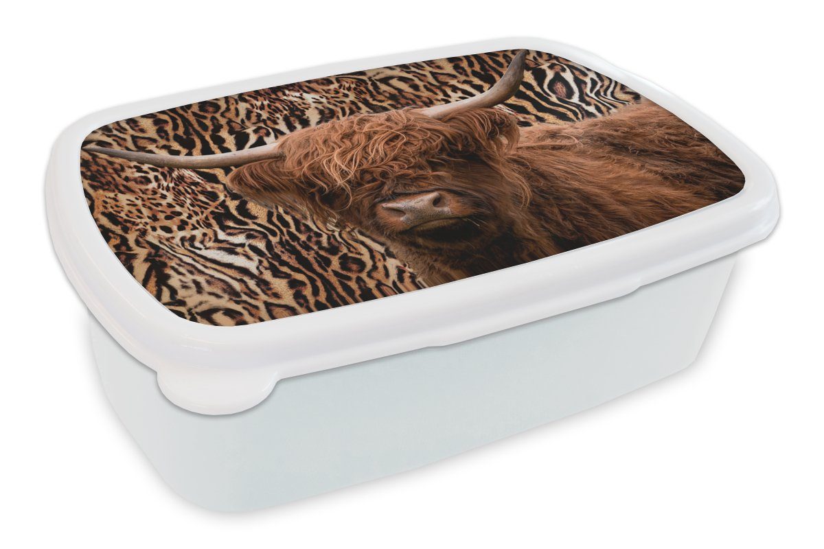 - Druck Mädchen für Brotdose, und Lunchbox Kinder Brotbox Tiere, Kunststoff, Panther MuchoWow (2-tlg), Jungs weiß Highlander für Erwachsene, Schottischer und -