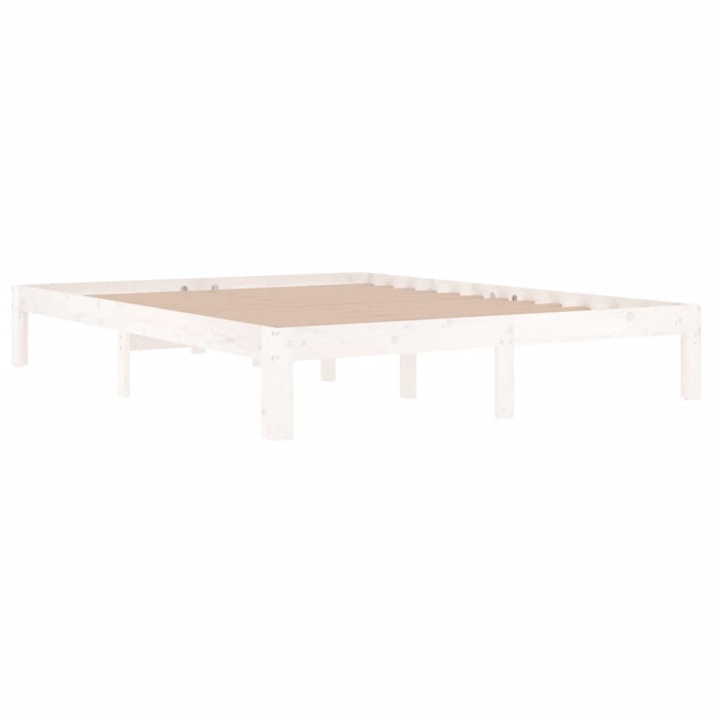 vidaXL Massivholzbett Weiß 150x200 cm 5FT King Size1136343 günstig online kaufen