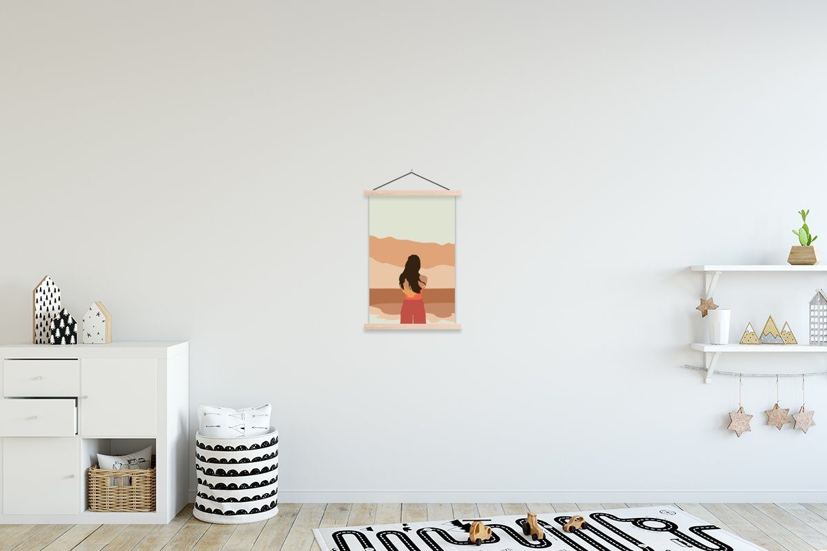 MuchoWow Poster Frauen - Strand - Sommer, (1 St), Posterleiste, Textilposter für Wohnzimmer, Bilderleiste, Magnetisch