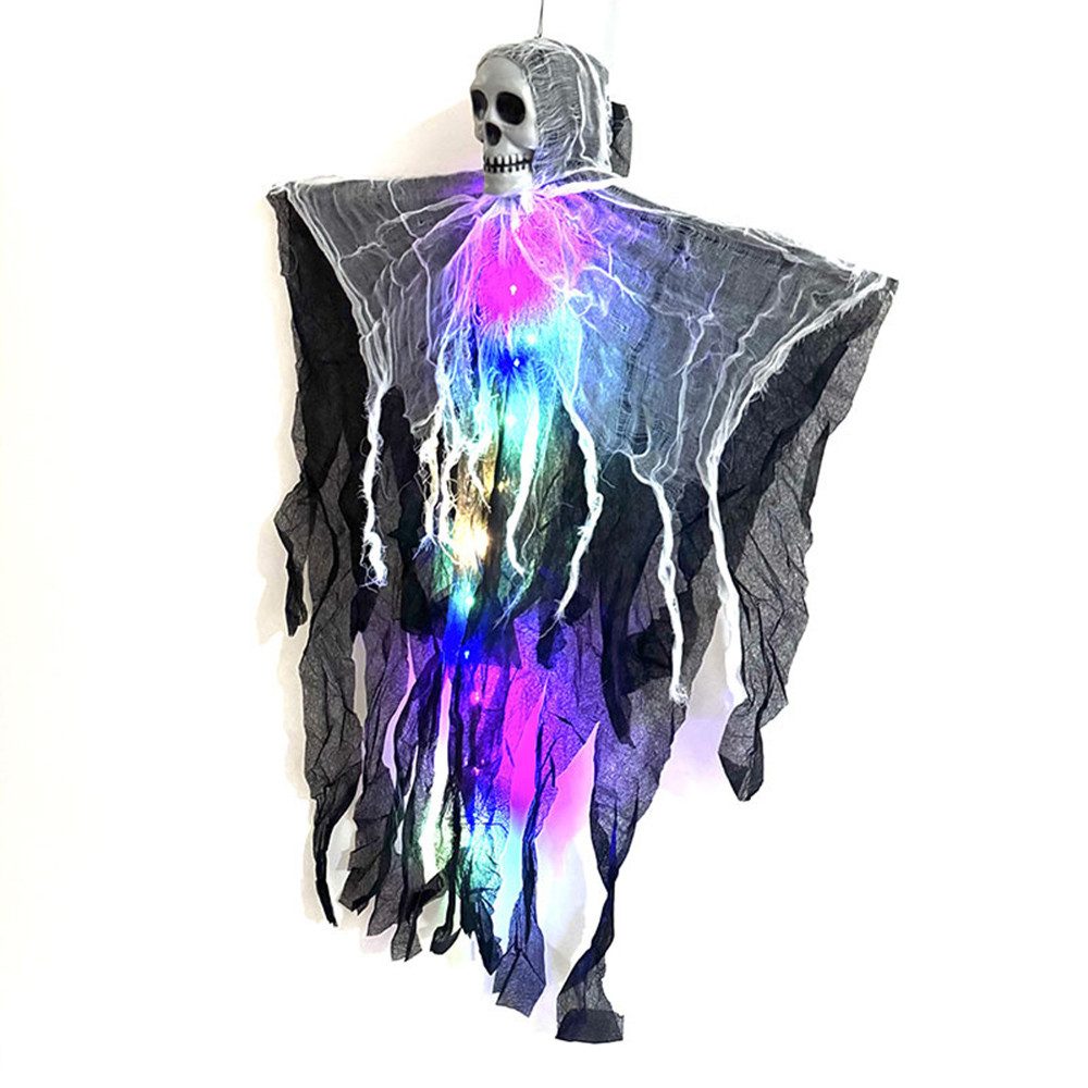 Bomiclss Dekofigur 80CM Outdoor Hängendes Leuchtendes Totenkopf Dekor, für Halloween & Garten