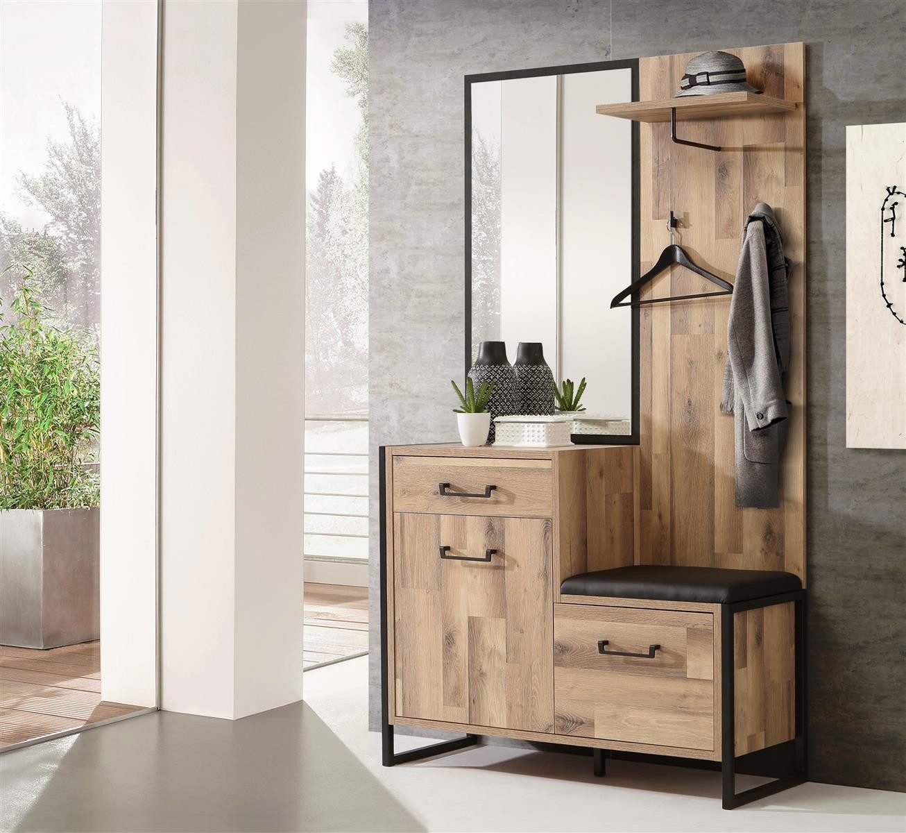 FORTE Kompaktgarderobe 114,1 x 199,9 x 41,5 cm (B/H/T)