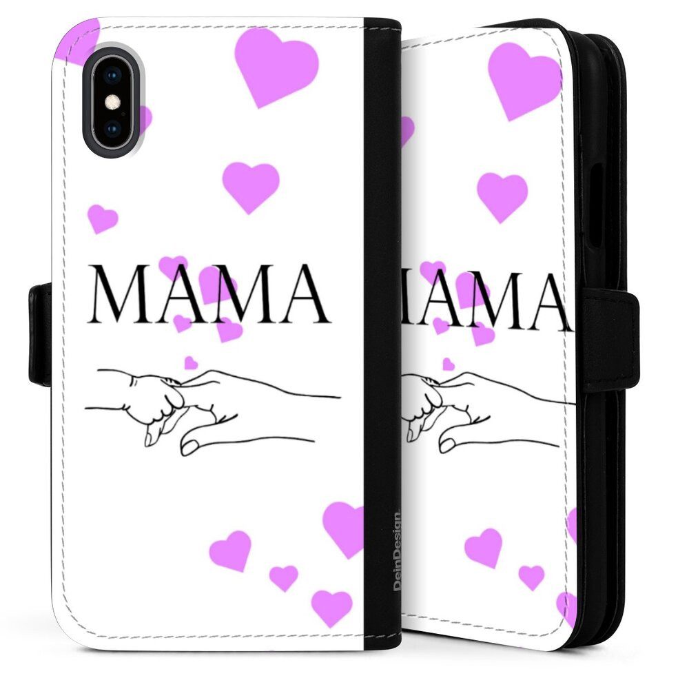 DeinDesign Handyhülle Muttertag Mama Familie Muttertag-Mama und kinder, Apple iPhone X Hülle Flip Case Klapphülle Handytasche Leder